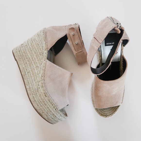 Dolce Vita Shoes - Dolce Vita Blush Straw Wedge Espadrilles